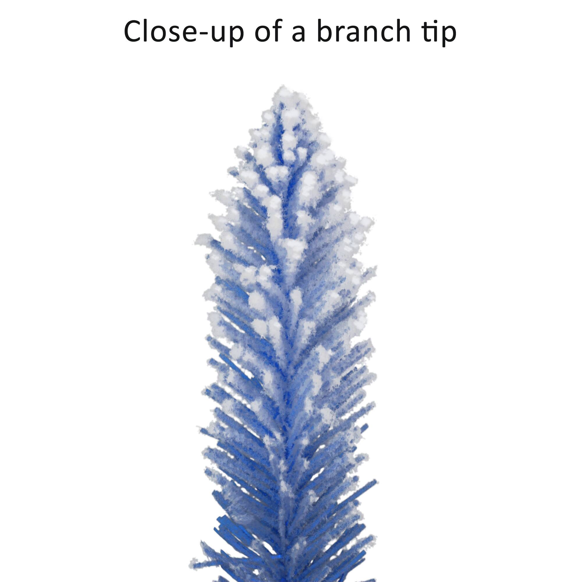4ft. Pre-Lit Flocked Blue Artificial Alpine Pencil Tree, Clear Lights